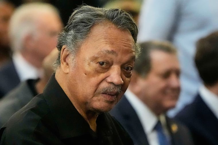 The Rev. Jesse Jackson listens to speakers at the Tabernacle Baptist Church during the 60th anniversary of the march to ensure that African Americans could exercise their constitutional right to vote, March 9, 2025, in Selma, Ala.