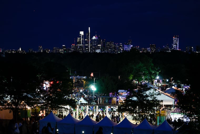 The Philadelphia skyline from the Mann Center on June 1, 2025.