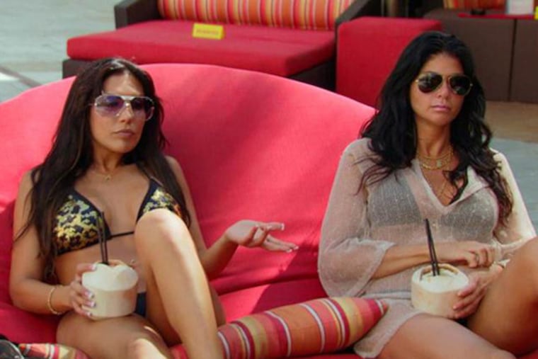 Natalie Guercio (left) and Alicia DiMichele Garofalo at the pool at the Palms in Las Vegas.