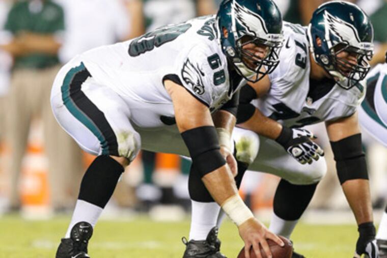 The Eagles officially announced the signing of veteran offensive lineman Steve Vallos on Tuesday. (Brian Garfinkel/AP)