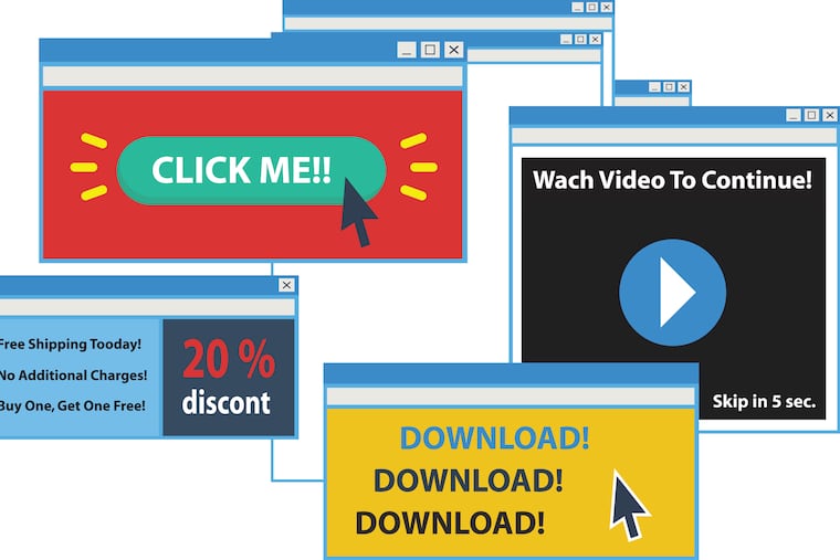 Pop up advertisement want you to say yes.