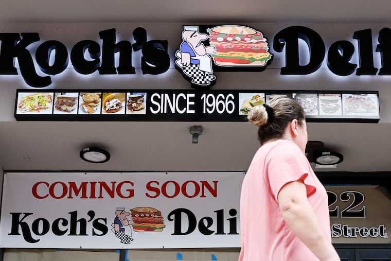 A pedestrian walking near the proposed location of Koch's Deli, at 618 Market St., on March 14, 2024.