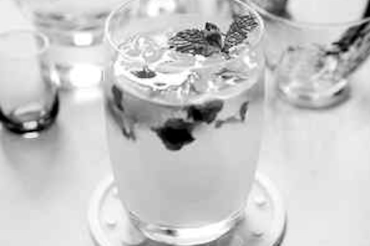 Yuzu julep, a whiskey-based libation favored by the author.