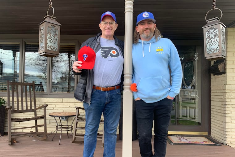 Bob Nark, left, and the author, prepare to attend four different Philly home games in one day.