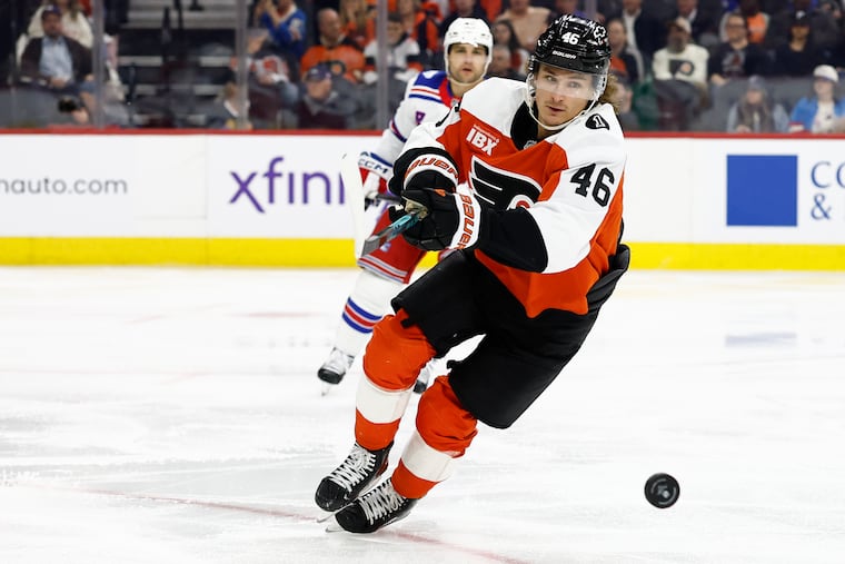 Flyers center Trevor Zegras says he keeps a close watch on the playoff race.