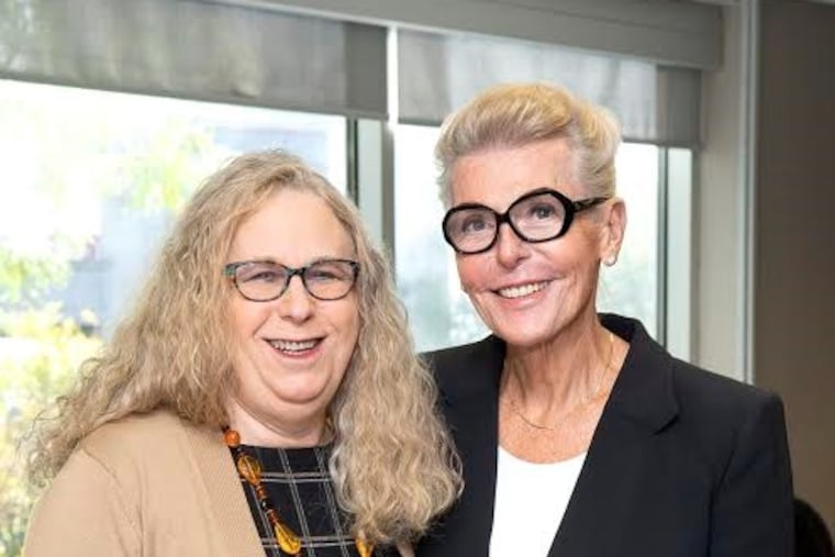 Dr. Anne Koch with Dr. Rachel Levine, Pennsylvania's Secretary of Health, at the Pennsylvania College of Osteopathic Medicine.