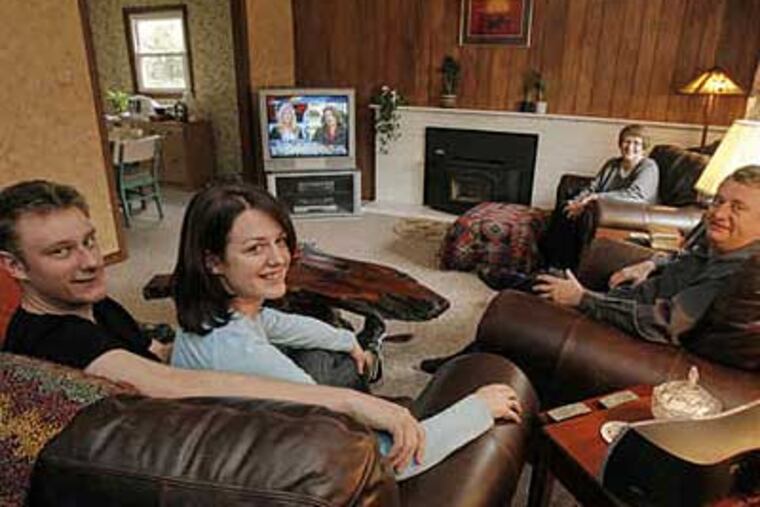 In his parents's, Cherry Hill home are Mike Englisch, 24, with girlfriend Kelly Magnin, 23, from Aston, and Mike's parents Joe and Barbara.