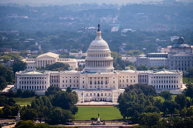 The U.S. Capitol is seen from the Washington Monument in Washington, Friday, Aug. 28, 2026.