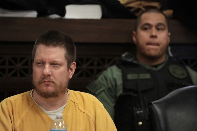 Former Chicago Police Officer Jason Van Dyke attends his sentencing hearing at the Leighton Criminal Court Building, Friday, Jan. 18, 2019, in Chicago, for the 2014 shooting of Laquan McDonald. (Antonio Perez/Chicago Tribune via AP, Pool)