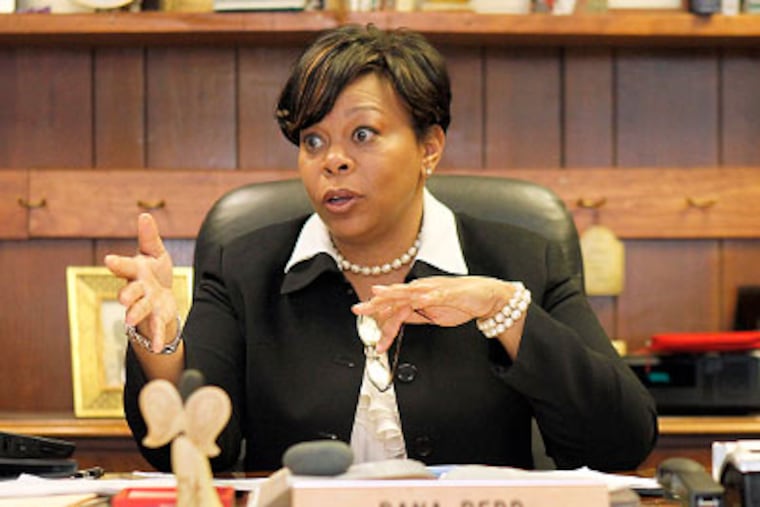 Camden Mayor Dana Redd is speaking at her office in the Camden City Hall. (Akira Suwa / Staff Photographer)