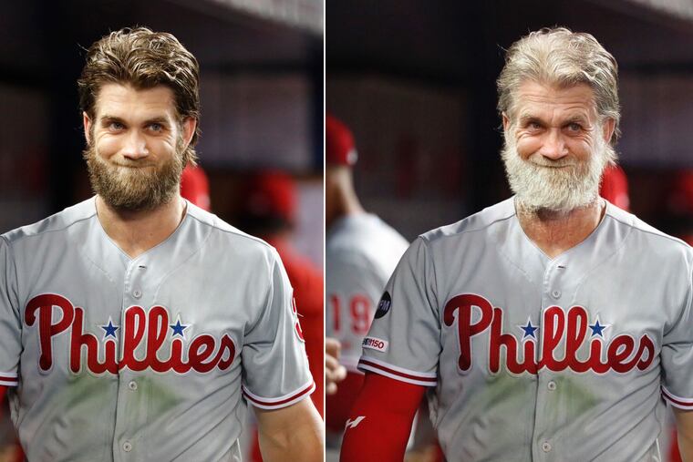 Bryce Harper, as aged by FaceApp.