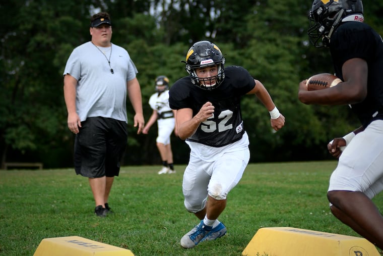 Archbishop Wood's Dom D'Alessio, a senior two-way lineman, has been a key to the Vikings' 3-0 start.