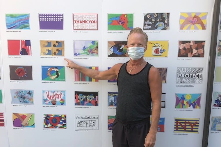 Stephen Galiczynski, who grew up in Philadelphia, went to Rockefeller Center Aug. 1, the day his flag design went up as one of 193 flags showing the strength, resilience and cultural diversity in New York.