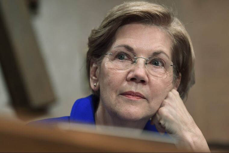 Sen. Elizabeth Warren (D-Mass.) waits to speak during a meeting of the Senate Banking Committee on Capitol Hill in Washington.