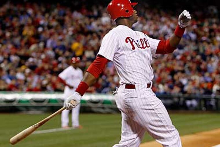 Domonic Brown's newly incorporated kick has evoked comparisons to Darryl Strawberry. (Ron Cortes/Staff Photographer)