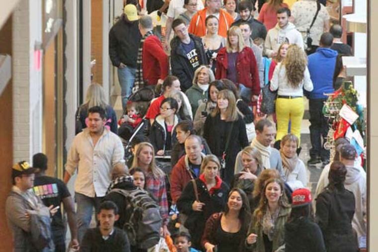 Cherry Hill Mall is filled with shoppers on Black Friday, but nationwide sales figures failed to live up to expectations.