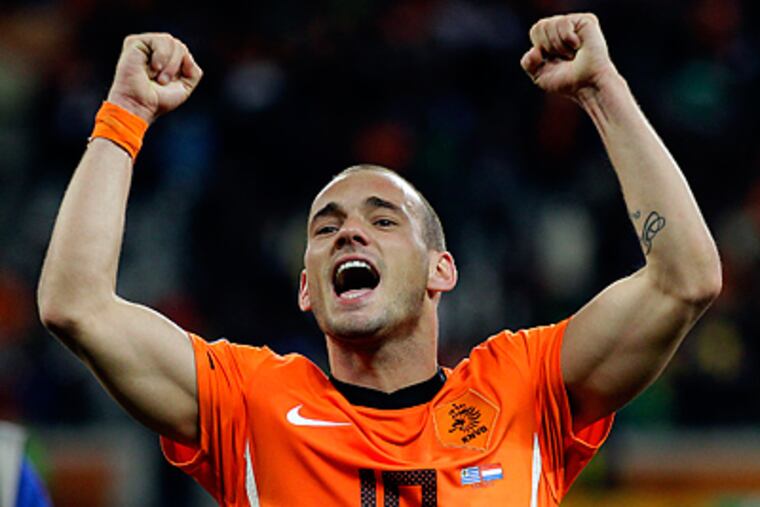 The Netherlands' Wesley Sneijder will look to lead his squad to victory over Spain. (AP Photo/Fernando Vergara,File)