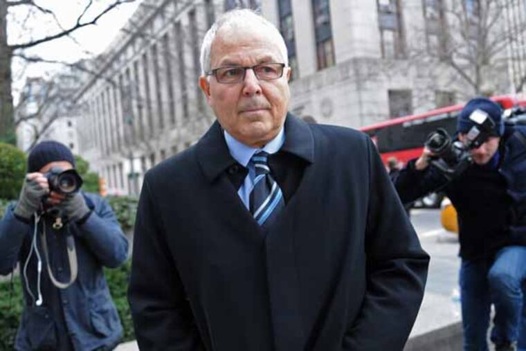 Peter Madoff arrirves at Manhattan federal court for his sentencing, Thursday, Dec. 20, 2012, in New York. Madoff, the former senior compliance officer at the Madoff private investment business and brother of Ponzi king Bernard Madoff, pleaded guilty to conspiracy and falsifying books and records of an investment adviser in June. (AP Photo/ Louis Lanzano)