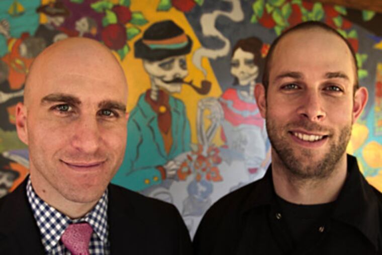 Owners Brian Sirhal (left) and chef Tim Spinner of Cantina Feliz in Fort Washington. (DAVID M WARREN / Staff Photographer)