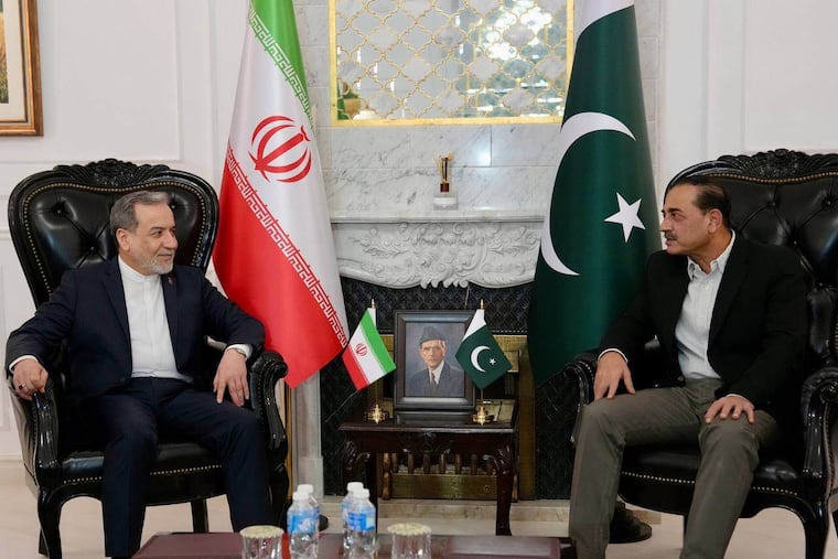 In this photo released by the Iranian Foreign Ministry, Iranian Foreign Minister Abbas Araghchi (left) meets with Pakistan's Army Chief Field Marshal Asim Munir in Islamabad, Pakistan, Saturday, April 25, 2026.