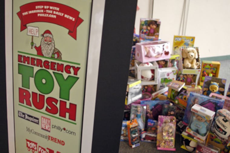 Toys for Tots are being collected by Philadelphia Media Holdings, which also owns The Inquirer and Philadelphia Daily News. (Tom Gralish / Staff Photographer)