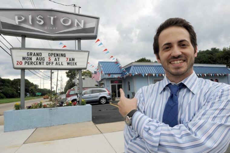 The Piston Diner in Westville, NJ on Aug. 6, 2013. Here, owner Danny Miliaresis outside the diner. ( APRIL SAUL / Staff )