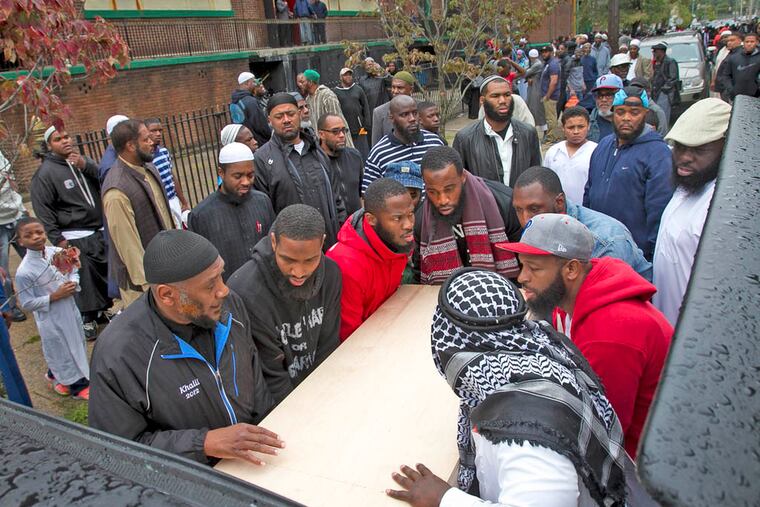 Funeral for Aisha Abdur Rahman, a 15 year old girl killed near her Delaware Valley Charter School on Old York Road near Einstein Hospital. Her funeral was held at Philadelphia Masjid at 4700 block of Wyalusing on Thursday, September 25, 2014. ( ALEJANDRO A. ALVAREZ / STAFF PHOTOGRAPHER )