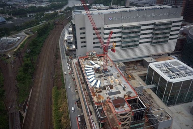 The 30,000-square-foot Center for Advanced Cellular Therapeutics, funded in part by Novartis, will be built atop a new addition to the rear of Penn’s Perelman Center for Advanced Medicine. (Penn Medicine photo)