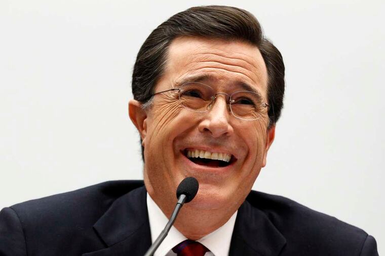 Stephen Colbert , host of Comedy Central's "The Colbert Report," skews to a younger audience than David Letterman, who like Jay Leno has struggled to deal with the online world. KEVIN LAMARQUE / Reuters