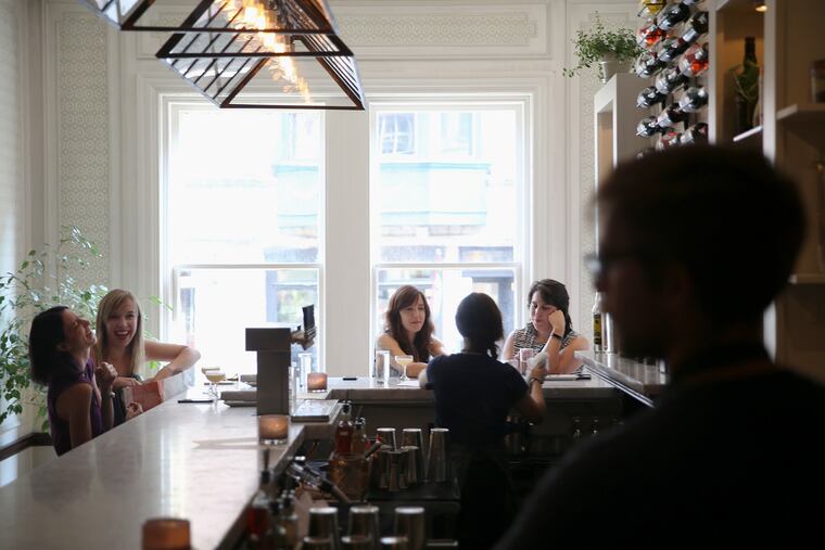 The bar at Vedge in Center City.