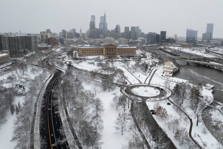 The Philadelphia Museum of Art and Center City skyline seen on Monday after the snow stopped. It's had been awhile since we had a storm like this.
