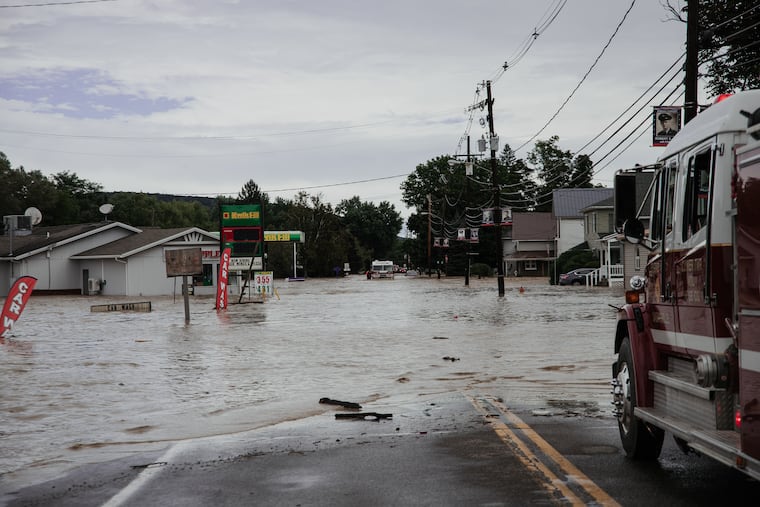 Flooding in Westfield, Tioga County, during Tropical Storm Debby in August.