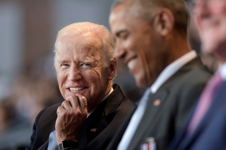 In this Jan. 4, 2017 photo, Vice President Joe Biden, left, with President Barack Obama.