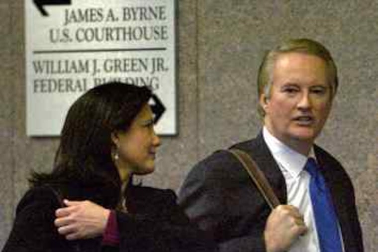 Dawn Stensland and husband Larry Mendte after his sentencing.