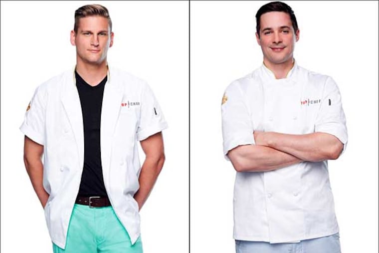 Jason Cichonski (left) and Nicholas Elmi, both of whom have cooked at some of the finest restaurants in Philadelphia, will be competing against each other and 15 other contestants from around the country on "Top Chef."