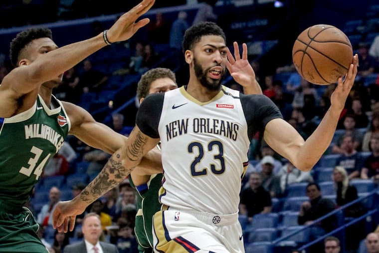 Anthony Davis (23) had asked to be traded out of New Orleans.