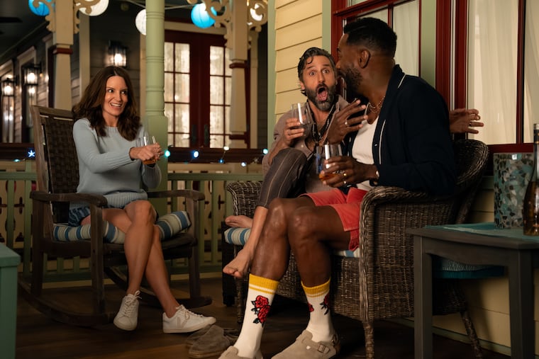 Tina Fey as Kate, Marco Calvani as Claude, and Colman Domingo as Danny in season two of 'The Four Seasons.'