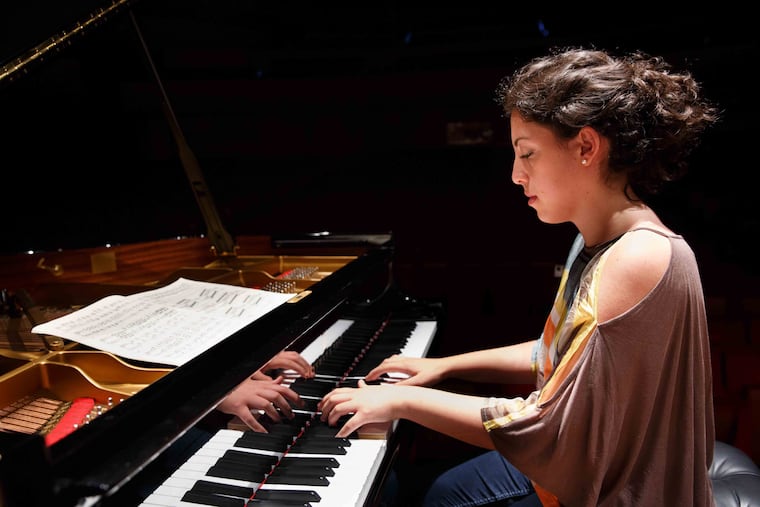 Beatrice Rana at a Warner Classics recording session.
