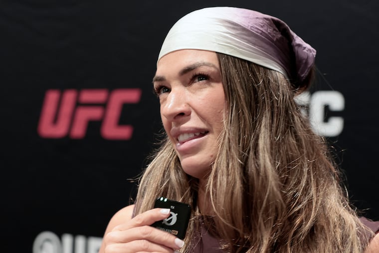 UFC fighter Mackenzie Dern will defend her women's strawweight title on Saturday in Philly.