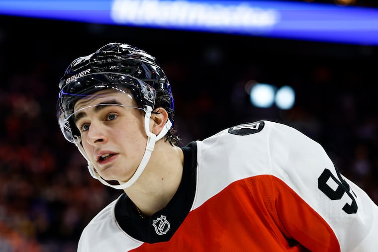 Fresh out of Michigan State, wing Porter Martone made his first NHL goal a big one for the Flyers.