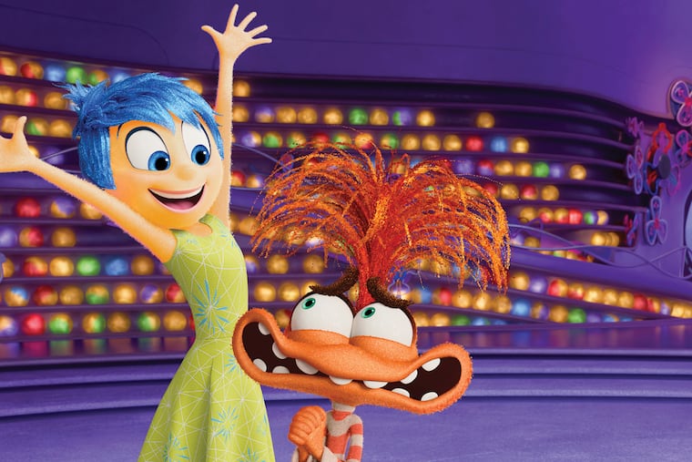 In "Inside Out 2," Joy (left), voiced by Amy Poehler, left, faces off with Anxiety, voiced by Maya Hawke, in a battle that many of us are familiar with. (Disney/Pixar via AP)