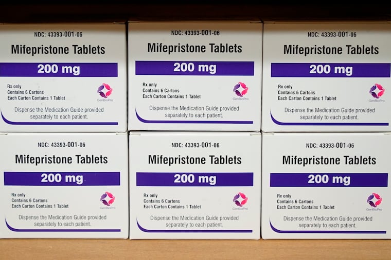 Boxes of the drug mifepristone sit on a shelf at the West Alabama Women's Center in Tuscaloosa, Ala.