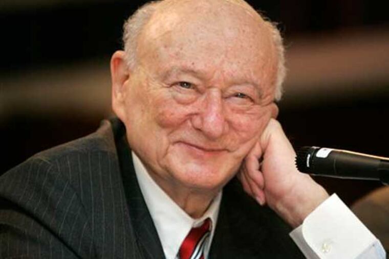 FILE - In this April 18, 2007, file photo, former New York Mayor Ed Koch listens during the 9th annual National Action Network convention in New York. Koch, the combative politician who rescued the city from near-financial ruin during three City Hall terms, has died at age 88. Spokesman George Arzt says Koch died Friday morning Feb. 1, 2013 of congestive heart failure. (AP Photo/Frank Franklin II, File)