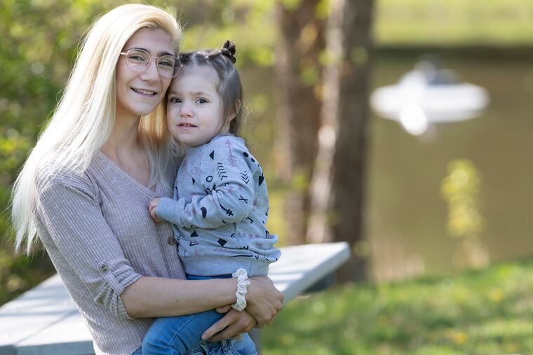 Andrea Cattani received free childcare for her two-year-old daughter Logan through Mom's House, an organization that helps single parents so they can continue with their education.