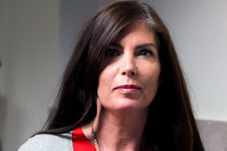 Pennsylvania Attorney General Kathleen Kane departs after her preliminary hearing at the Montgomery County courthouse in Norristown. (AP Photo/Matt Rourke)