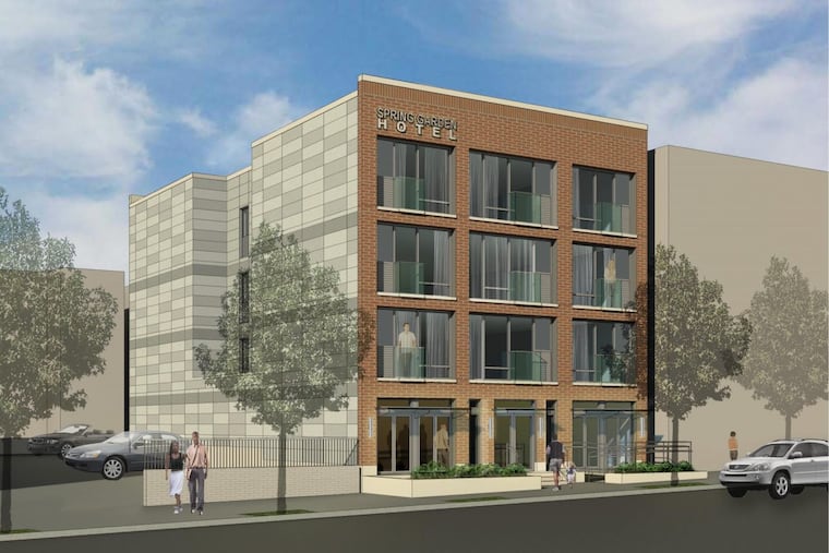 Artist's rendering of hotel planned for 2225 Spring Garden St.