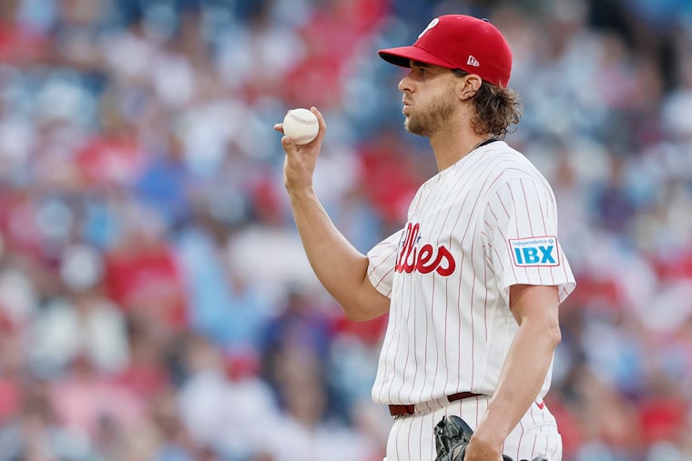 Aaron Nola pitched seven innings on Wednesday for just the second time this season.