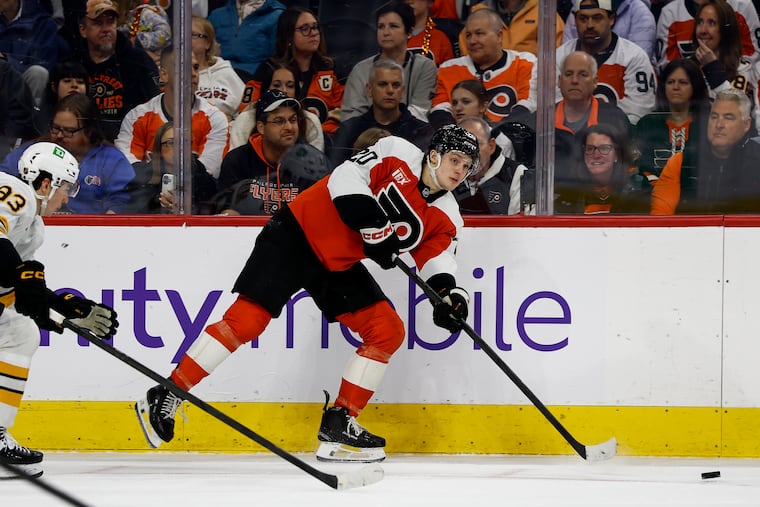 Alex Bump, 22, has four goals and eight points in 15 games for the Flyers.