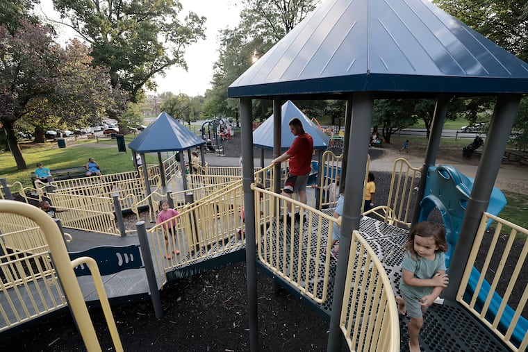 At Champions Park Playground in Northeast Philly, wide pathways and ramped equipment boosts accessibility.