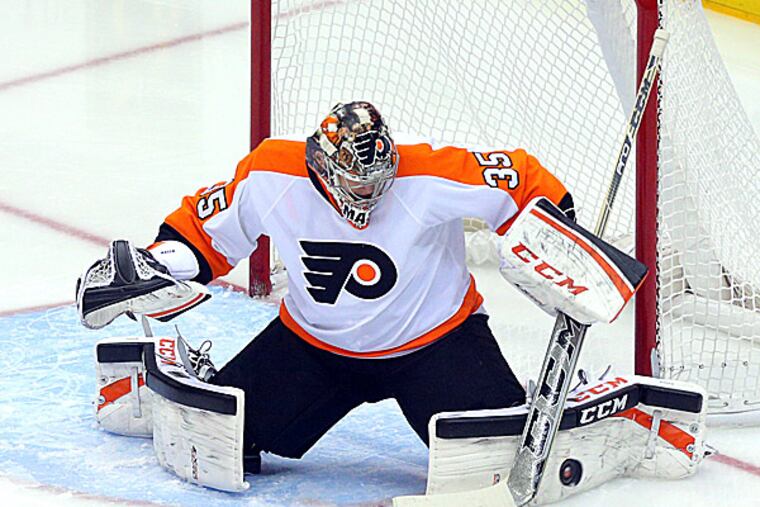 Flyers goalie Steve Mason. (Brad Penner/USA Today Sports)